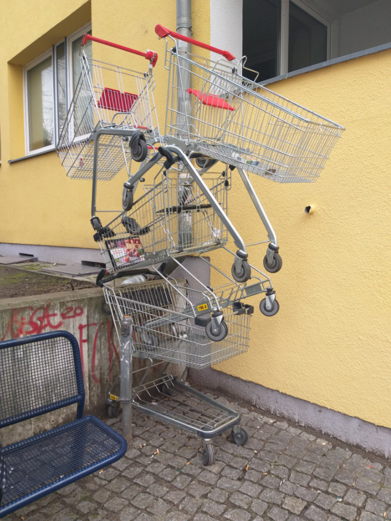 Pile of
              abandonded shopping carts